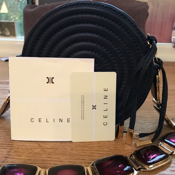 Cross body CELINE bag with purple crystal and gold strap. Bargain !! - Picture 2 of 10